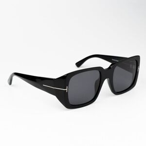 NEW Tom Ford FT1035-N RYDER 01A Shiny Black Smoke Gray Square Women Sunglasses